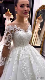 G21-015 Ivory A-Line Wedding Dress Main Clean Frame