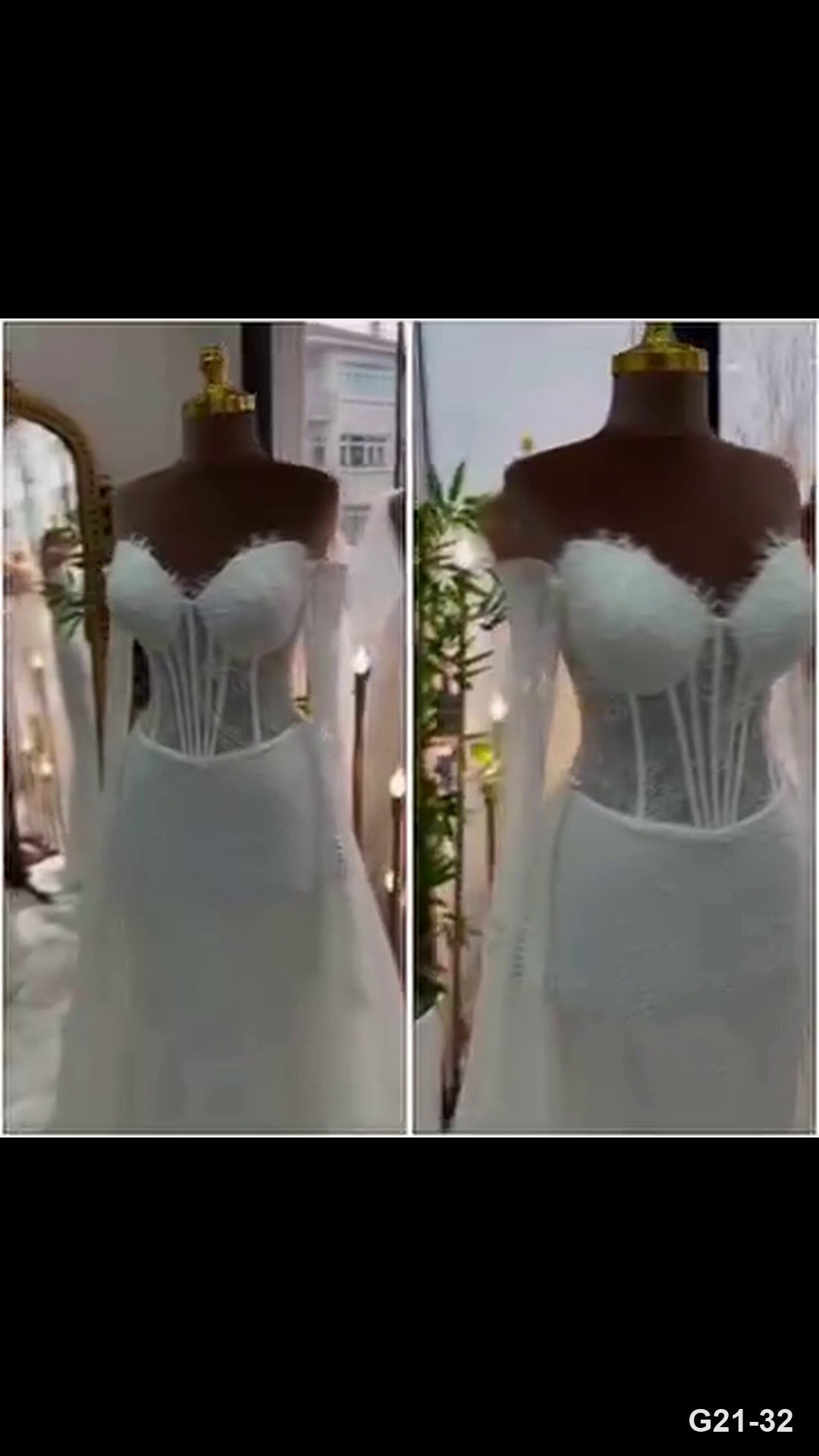 G21-032 Ivory A-Line Wedding Dress Main Clean Frame