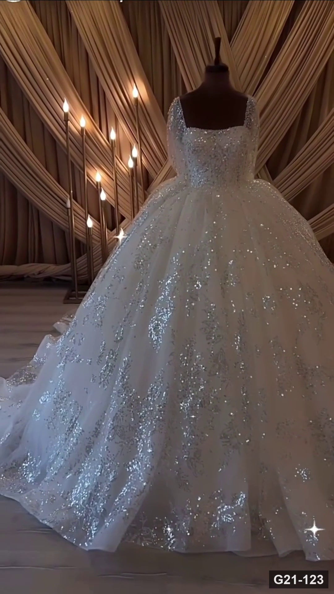 G21-123 Ivory Ball Gown Wedding Dress Main Clean Frame
