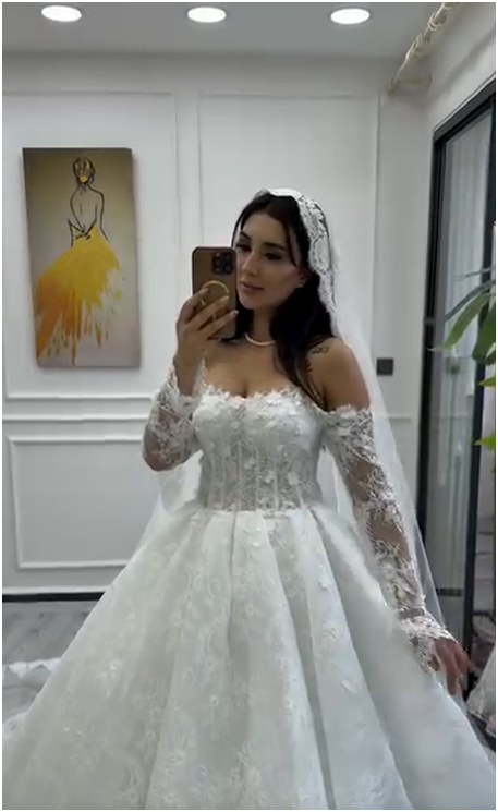 G21-056 айвори пышное платье кружево свадебное платье и шлейф Chapel