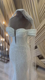 G21-061A - Champagne Lace Ball Gown Wedding Dress