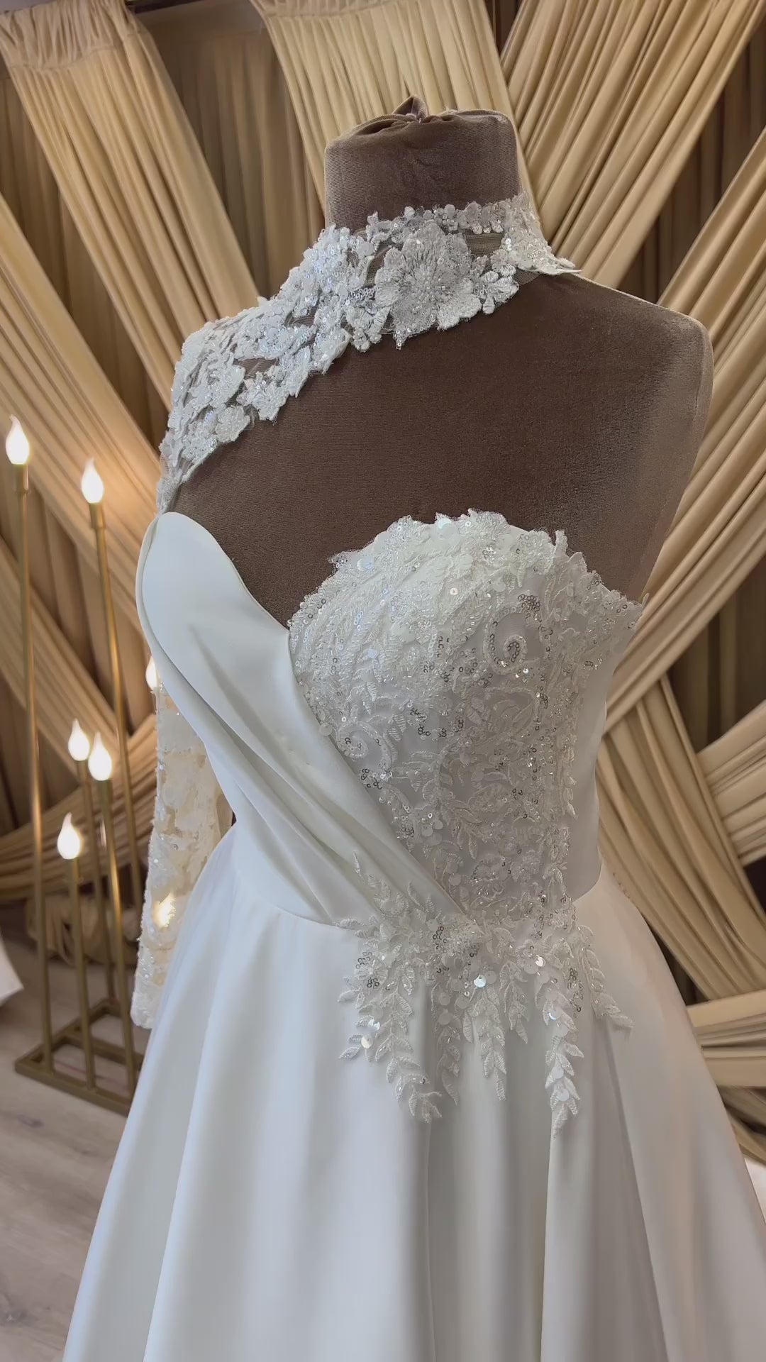 G21-098A - Ivory Beaded Lace Ball Gown Wedding Dress