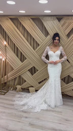 G21-129A - Ivory Beaded Lace Ball Gown Wedding Dress
