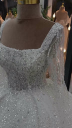 G21-105 Ivory Ball Gown Lace Wedding Dress and Chapel Train